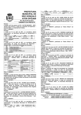 PREFEITURA MUNICIPAL DE S&Atilde;O GON&Ccedil;ALO ATOS OFICIAIS