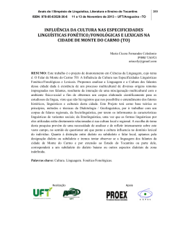 influ&ecirc;ncia da cultura nas especificidades lingu&iacute;sticas fon&eacute;tico