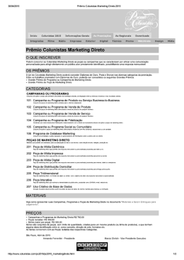 Pr&ecirc;mio Colunistas Marketing Direto 2015