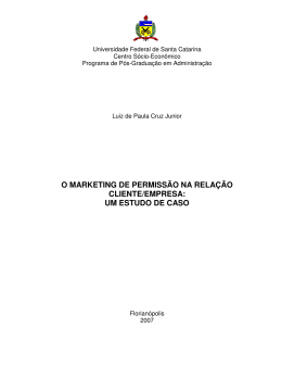 o marketing de permiss&atilde;o na rela&ccedil;&atilde;o cliente/empresa
