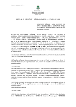 Edital n&deg; 15 - Rela&ccedil;&atilde;o retificada dos candidatos que