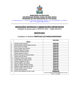 Inscri&ccedil;&otilde;es Homologadas - PROPPG