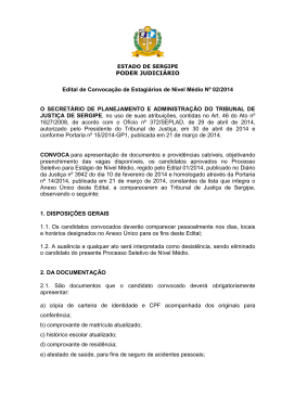 Edital de Convocação 02/2014 - Tribunal de Justiça de Sergipe