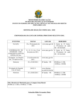 Cronograma de Matrícula Lista de Espera