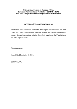 Universidade Federal de Alagoas – UFAL Comissão