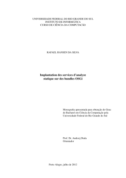 Implantation des services d`analyze statique sur des bundles OSGi