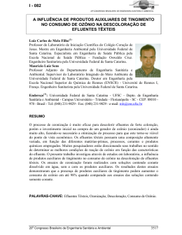 082 a influ&ecirc;ncia de produtos auxiliares de tingimento no