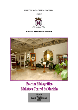 Boletim Bibliogr&aacute;fico N&ordm; 24 - Jul/Set 2013