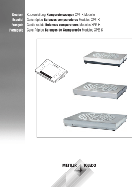 Gu&iacute;a r&aacute;pida Balanzas comparadoras Modelos XPE-K - Mettler