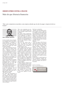 Mais do que iliteracia financeira