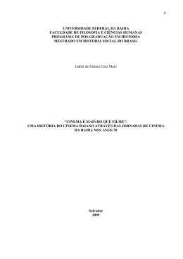 Cinema &eacute; Mais do Que Filme - PPGH - UFBA