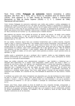Resenha Pedagogia da Autonomia