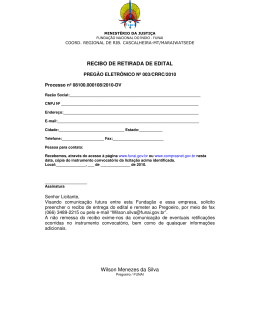 RECIBO DE RETIRADA DE EDITAL Wilson Menezes da Silva