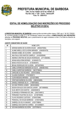 Edital de Homologacao das Inscricoes 15/05/2014
