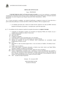 11o Edital de Convoca&ccedil;&atilde;o - Professor