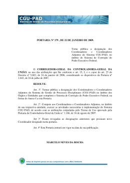 PORTARIA N&ordm; 179 , DE 22 DE JANEIRO DE 2009. Torna p&uacute;blica a