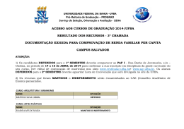 Resultado Recurso campus Salvador - Ufba