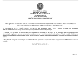 7&ordf; rela&ccedil;&atilde;o dos candidatos pr&eacute;-selecionados para entrega da