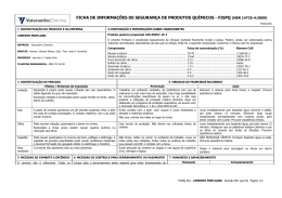 ficha de informa&ccedil;&otilde;es de seguran&ccedil;a de produtos qu&iacute;micos
