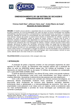 DIMENSIONAMENTO DE UM SISTEMA DE SECAGEM E