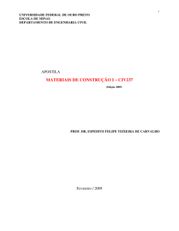 MATERIAIS DE CONSTRU&Ccedil;&Atilde;O I &ndash; CIV237 - Escola de Minas