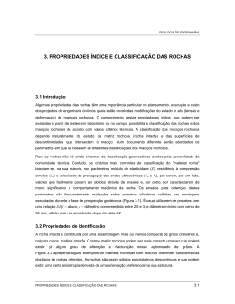 3. PROPRIEDADES &Iacute;NDICE E CLASSIFICA&Ccedil;&Atilde;O DAS ROCHAS