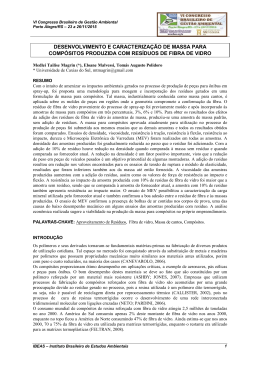 desenvolvimento e caracteriza&ccedil;&atilde;o de massa para