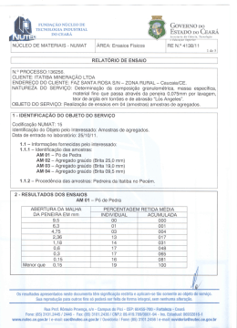 Relatório de Ensaios da Pedreira Itatiba NUTEC