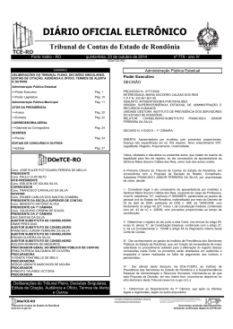 DI&Aacute;RIO OFICIAL ELETR&Ocirc;NICO Tribunal de Contas do - TCE-RO