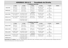 HORÁRIO DO 1º SEMESTRE DE 2011