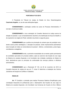 PORTARIA Nº 931/2015 A Presidente do Tribunal de Justiça do