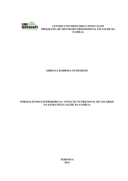 forma&ccedil;&atilde;o do enfermeiro na aten&ccedil;&atilde;o nutricional de