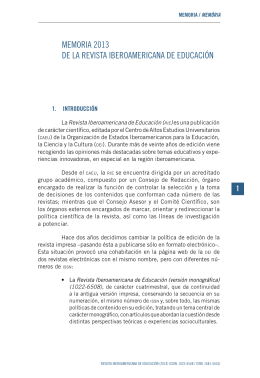 Memoria - Revista Iberoamericana de Educación