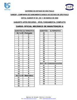 CARGO: OFICIAL MECÂNICO DE MANUTENÇÃO A