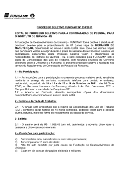 Edital Mecanico de Manuten&ccedil;&atilde;o - Funcamp