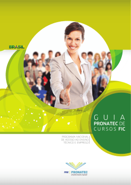 Guia Pronatec de cursos FIC - Edi&ccedil;&atilde;o 01