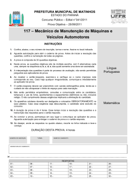117 – Mecânico de Manutenção de Máquinas e Veículos Automotores