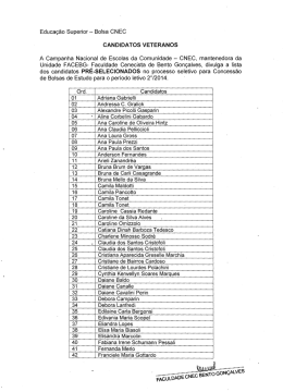 Educaçäo Superior - Bolsa CNEC CANDIDATOS VETERANOS