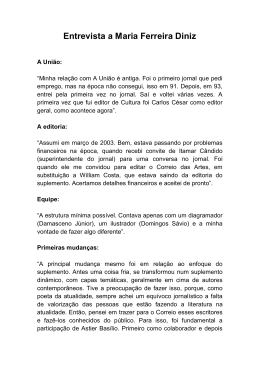 Entrevista a Maria Ferreira Diniz