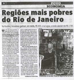 Regiões mais pobres do Rio de Janeiro - O Povo - 16-04-2004