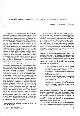 pobreza, desenvolvimento mental e desempenho escolar