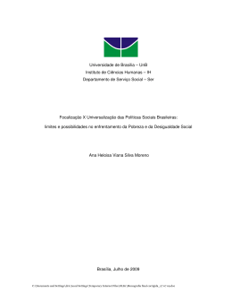 Focaliza&ccedil;&atilde;o x universaliza&ccedil;&atilde;o das pol&iacute;ticas sociais brasileiras