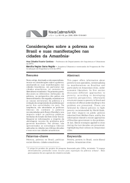 Considerações sobre a pobreza no Brasil e suas manifestações nas