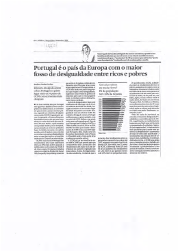 "Portugal &eacute; o pa&iacute;s da Europa com maior fosso de