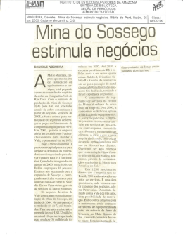 05/06/2006 - Mina do Sossego estimula negócios