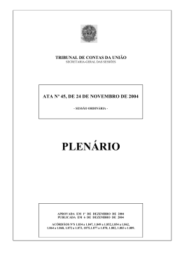 PLENÁRIO - Tribunal de Contas da União