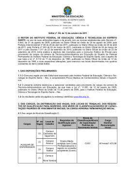 MEMORANDO MEC/SETEC/CEFETES N&ordm; 999/200X
