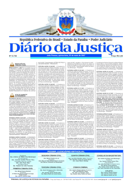 DI&Aacute;RIO DA JUSTI&Ccedil;A 2007 N&ordm; 12.730 Pre&ccedil;o R$ 2,00 Jo&atilde;o Pessoa