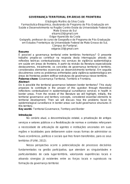 GOVERNAN&Ccedil;A TERRITORIAL EM &Aacute;REAS DE FRONTEIRA
