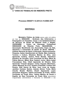 3a VARA DO TRABALHO DE RIBEIR&Atilde;O PRETO